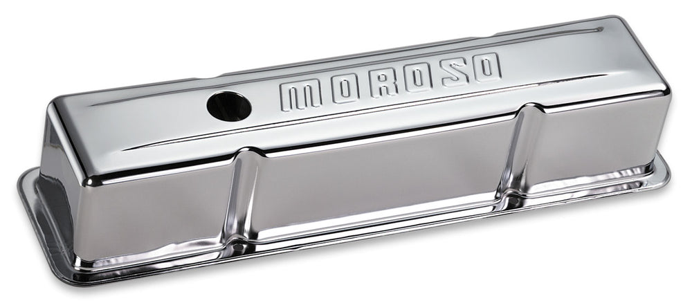 VALVE COVERS, SBC, CHROME, BAFFLED