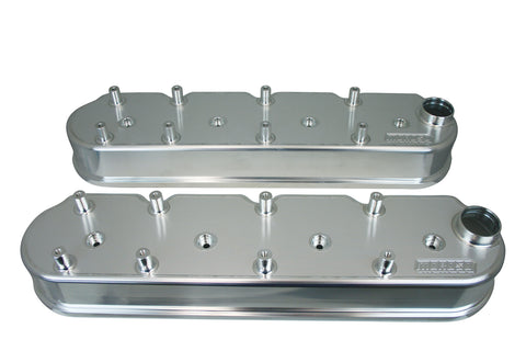 VALVE COVERS, GM LS, FOR COPO BREATHERS IN EACH COVER, WITH COIL PACK MOUNTING, BILLET ALUMINUM