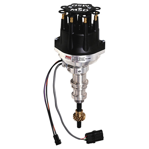 MSD Pro-Billet™ Cam Sync Distributor; Incl. Adj Cam Sync Pickup/Magnetic Pickup/2 pc. Adj Rotor;Not Legal For Sale/Use On Poll Control Veh;Ford 289/302;Bronze Gear;