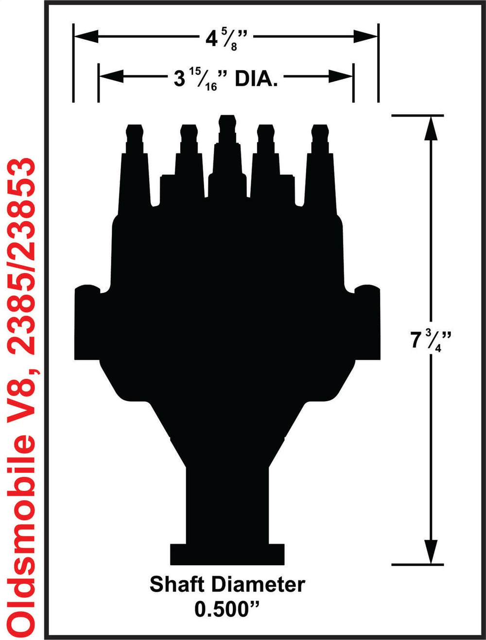 MSD Pro-Billet EFI Dual Sync Distributor; Incl. Cap/Race Rotor/Crank And Cam Sensors/Billet Shutter Wheel; Fits Oldsmobile V8 Engines; Solid Black;