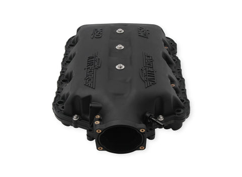 MSD Atomic Airforce Intake Manifold; Upper; 103mm Throttle Body Bore; Polymer; Black w/Solid Black Logos;