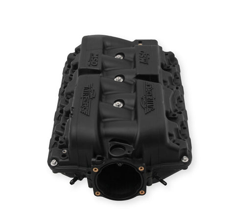 MSD Atomic Airforce Intake Manifold; Upper; 103mm Throttle Body Bore; Polymer; Black w/Solid Black Logos;