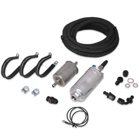 MSD Atomic EFI Fuel Upgrade Kit; Incl.  Pulse Width Modulated Fuel Pump/Pre-Filter/Post-Filter/15 ft 3/8 in. Fuel Line/Mounting Hardware; For Engines Between 525-650 hp;