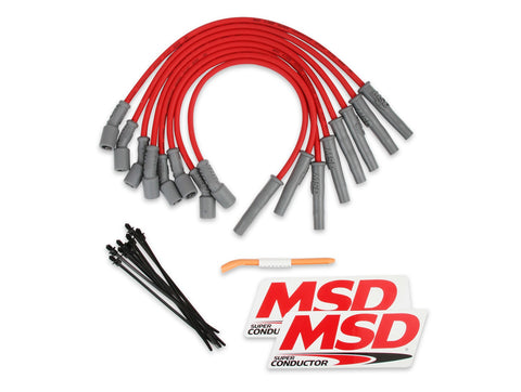 MSD 8.5mm Super Conductor Wire Set; 8.5 mm; Low Resistance; Red;