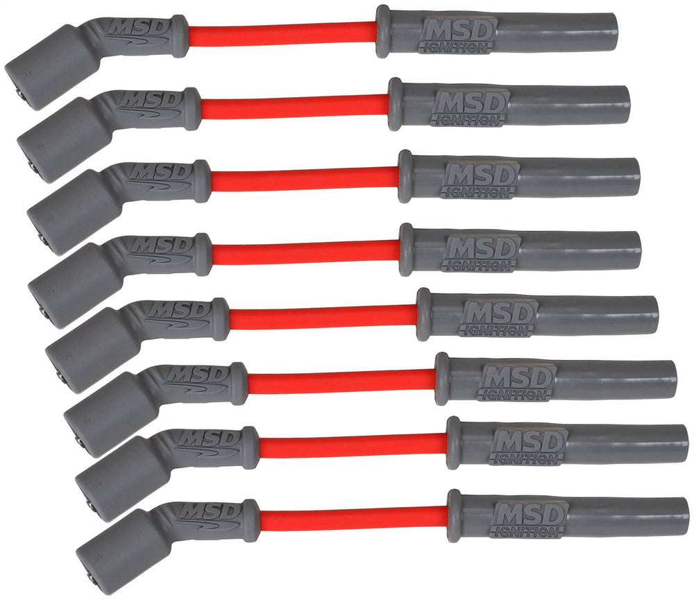 MSD Custom Spark Plug Wire Set; 8.5mm; Red; Custom Fit To OEM Specifications; Straight Boots;