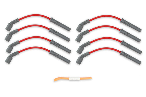 MSD Custom Spark Plug Wire Set; 8.5mm; Red; LS1 Conversion; OEM Cut;