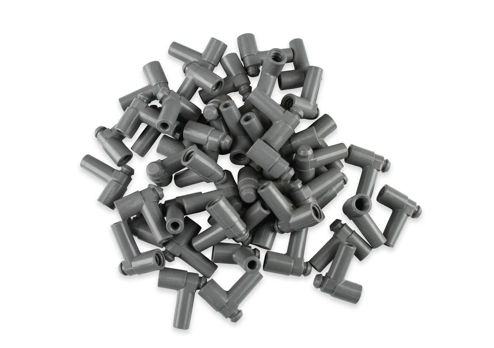 MSD Spark Plug Boots; 90 Degree Nipple w/GM HEI Nipple; Gray Silicone; 50 Piece;