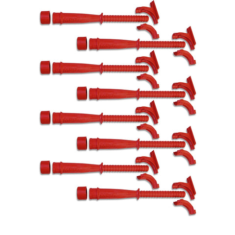 MSD Pro Stock Hemi Tube; Set Of Eight; Red Rynite Material;