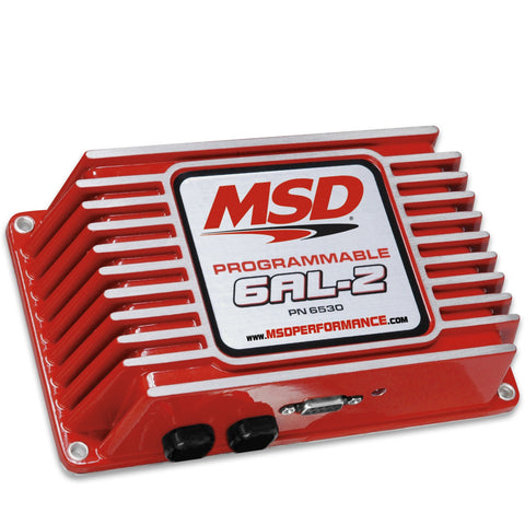 MSD 6AL Programmable Ignition Controller; For Use In Street/Racing Applications; PC Programmable 3-Step Rev Limiter [100 RPM Increments]; Capacitive Discharge Technology; Red;