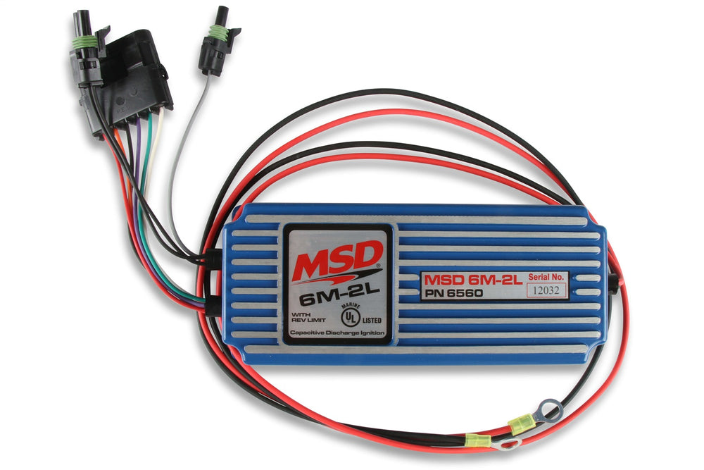 MSD MSD 6M-2L Marine Ignition; w/Rev Limiter; Weather-Proof Housing w/Weathertight Connectors;