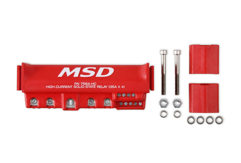 MSD High Current Relay Block; Solid State; 35 Amp To 140 Amp; 7 Volt To 20 Volt; Red;