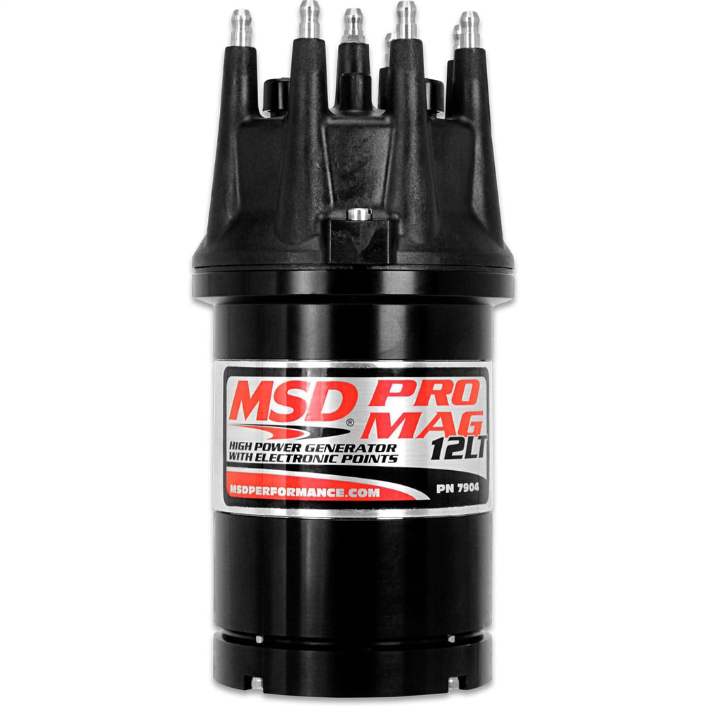 MSD Pro Mag Lite Weight Magneto; 12 Amp; Black; No Drive; Includes Bronze Gear; Band Clamp And Rotor; For Sprint Car;