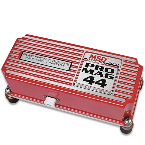 MSD Pro Mag Electronic Points Box; 44 Amp; Rev Limiter; Red;