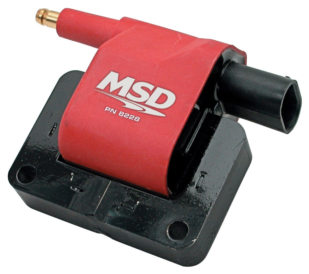 MSD Blaster Ignition Coil; Direct Performance Replacement; 2 Pin; 3.9 mH Inductance; 13.7 ohms Secondary Resistance; 70:1 Turns Ratio; Red;