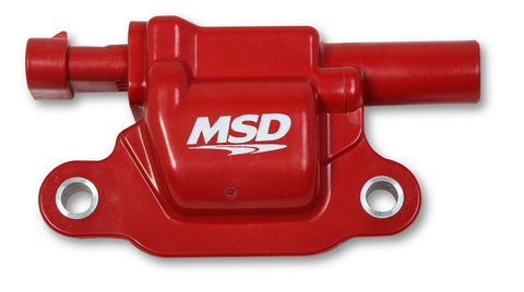 MSD Blaster Gen V Direct Ignition Coil Set; Direct Replacement; Square; Red; 8-Pk;