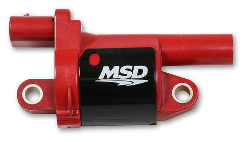 MSD Blaster Gen V Direct Ignition Coil; Direct Replacement; Round; Red; Single;