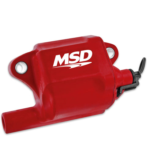 MSD Pro Power Direct Ignition Coil; Direct Bolt-In To Factory Connectors; Red; Single;