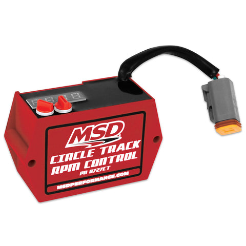 MSD Circle Track Digital Soft-Touch RPM Limiter; For Use w/GM Style HEI Distributors on V8 Engines Only; Two Rotary Dials; 3000-9900 RPM Adjustability; Red;