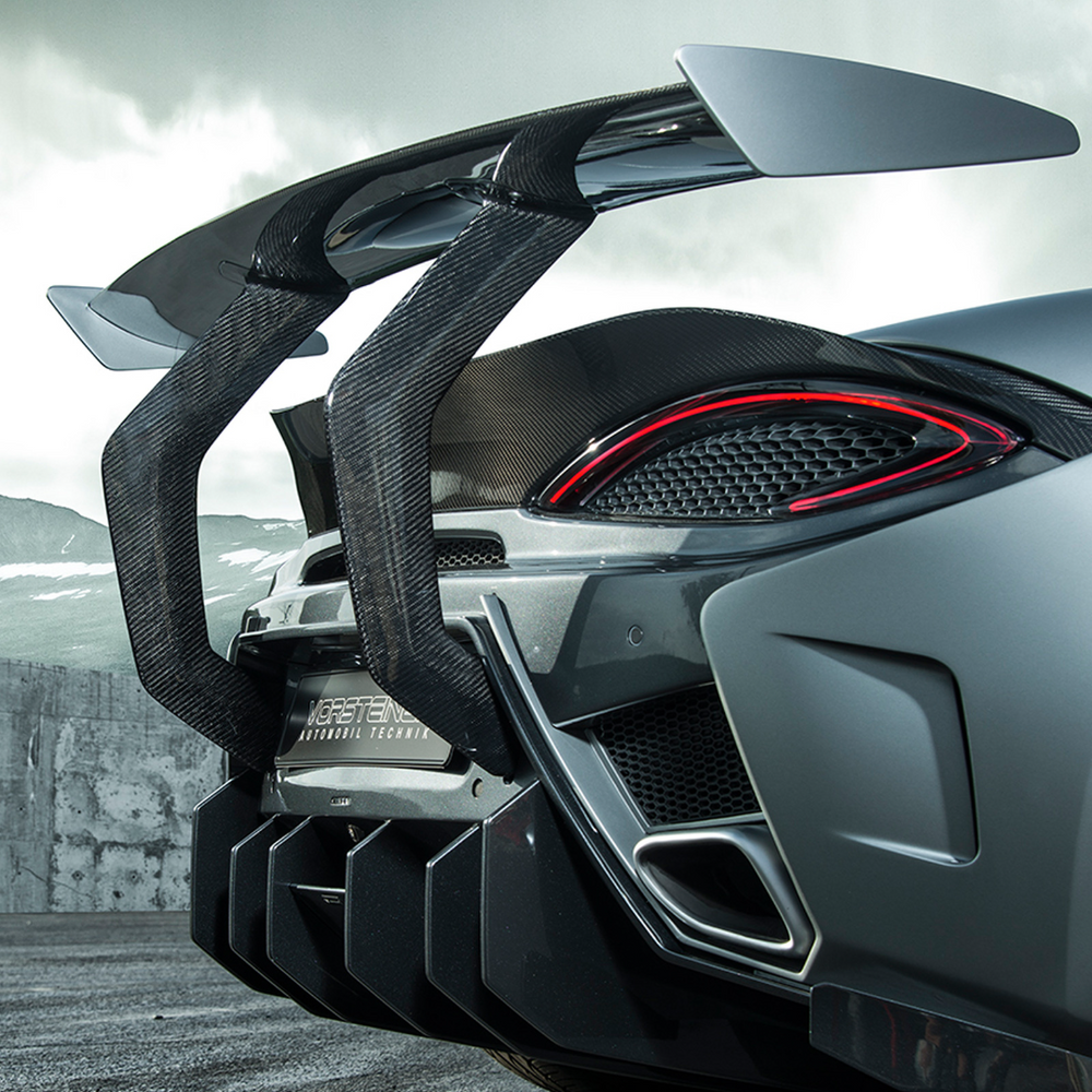 Mclaren 570S VX Aero Wing Blade Carbon Fiber w/ Carbon Fiber Uprights