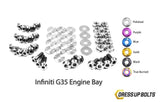 Infiniti G35 Coupe and Sedan (2003-2007) V35 Titanium Dress Up Bolts Engine Bay Kit - DressUpBolts.com