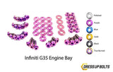 Infiniti G35 Coupe and Sedan (2003-2007) V35 Titanium Dress Up Bolts Engine Bay Kit - DressUpBolts.com
