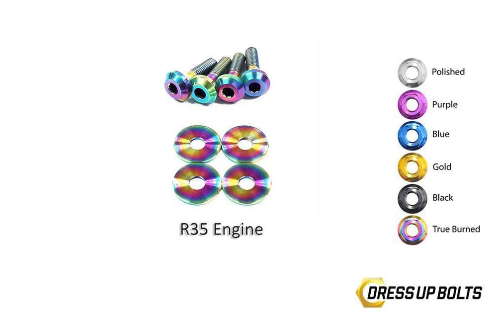 Nissan R35 GT-R (2007-2019) VR38 Titanium Dress Up Bolts Engine Cover Kit - DressUpBolts.com