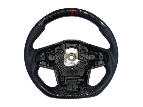 Supra 2020+ Carbon Fiber Leather Red Steering Wheel-Gloss