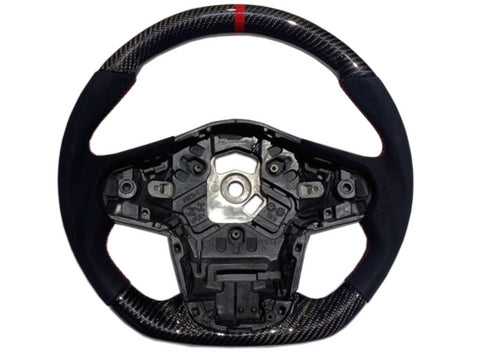 Supra 2020+ Carbon Fiber Suede Red Steering Wheel-Gloss