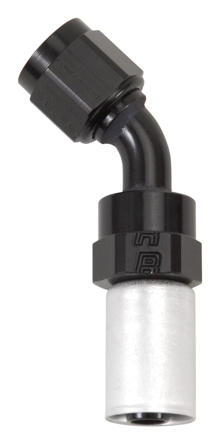 Russell HOSE END #8 CRIMP ON SWIVEL 45 DEG BLK/CLR