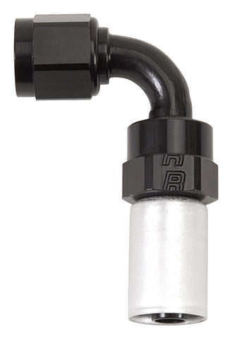Russell HOSE END #8 CRIMP ON SWIVEL 90 DEG BLK/CLR