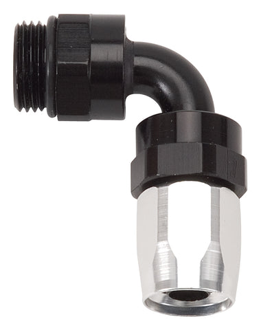 Russell HOSE END #6 TO #6 RADIUS INLET PORT 90 DEG BLK/CLR