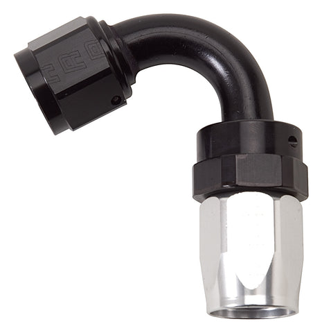 Russell HOSE END #6 AN SWIVEL 120 DEG TIGHT RADIUS CLR/BLK ANODIZED