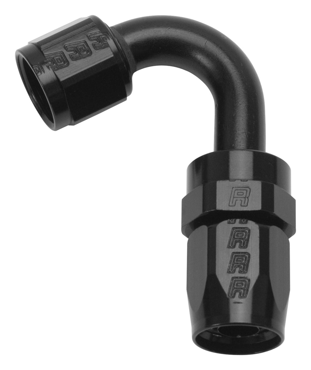 Russell FULL FLOW SWIVEL HOSE END 120 DEG-10 AN TIGHT RADIUS ALL BLK FINISH