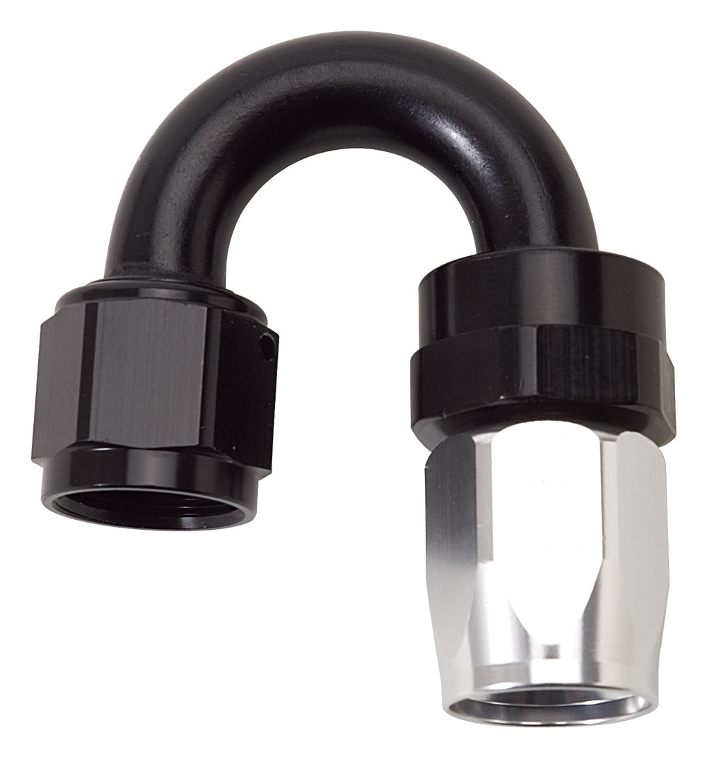 Russell FULL FLOW SWIVEL HOSE END. 180deg.-6 AN; TIGHT RADIUS. PROCLASSIC II FINISH. BULK PACKAGE OF 25.