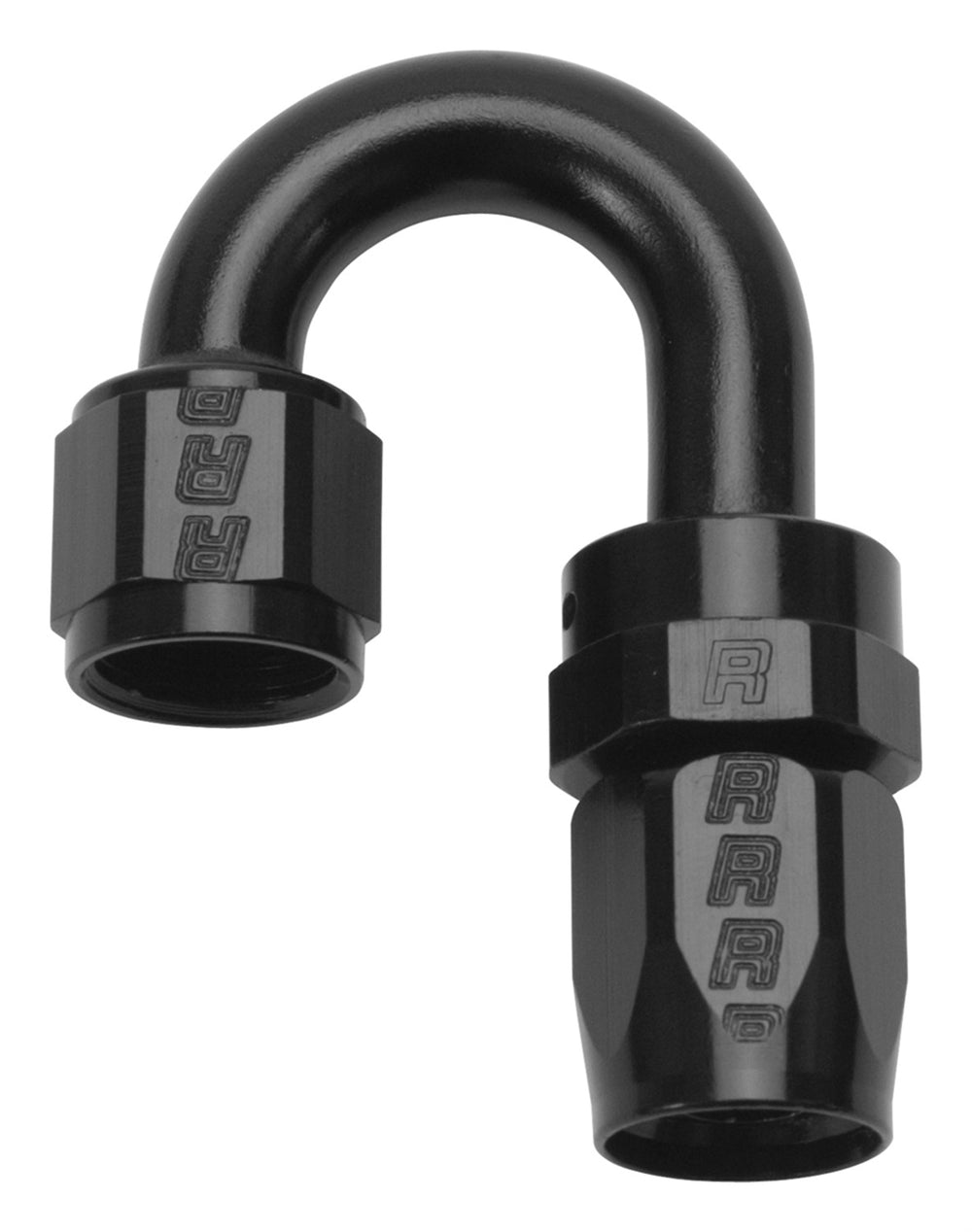 Russell FULL FLOW SWIVEL HOSE END 180 DEG-12 AN TIGHT RADIUS ALL BLK FINISH