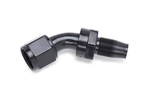 Russell -10 AN HOSE END WITHOUT SOCKET. 45deg. POLISHED AND BLACK ANODIZED.