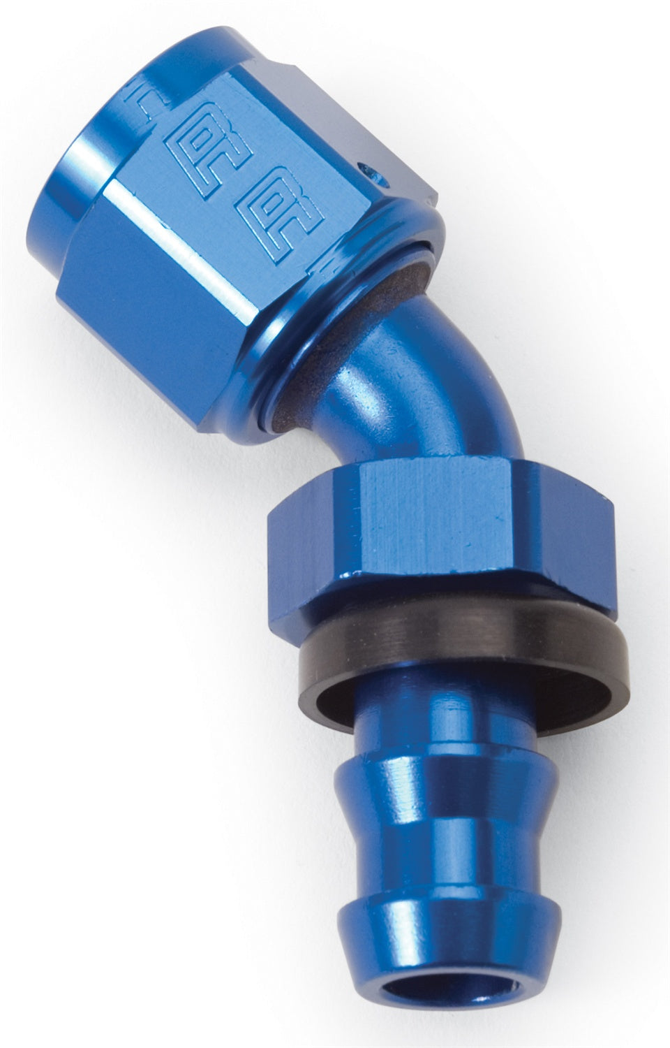 Russell HOSE END #4 TWIST LOK 45 DEG BLUE ANODIZED