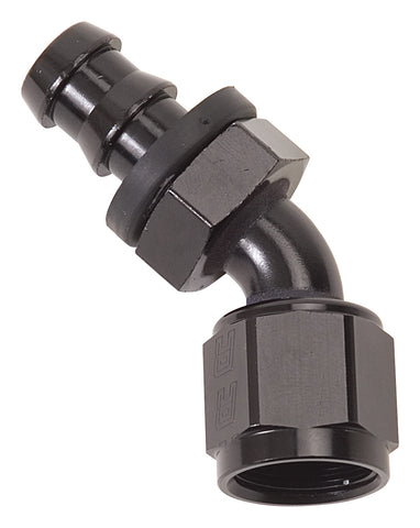 Russell HOSE END TWIST LOK 45 DEG-10 BLK ANODIZED