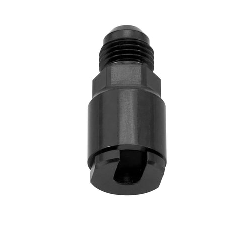 Russell EFI ADAPTER FITTING #6 AN MALE TO 1/4in. SAE QUICK DISCONNECT FEMALE BLK ANODIZED FINISH