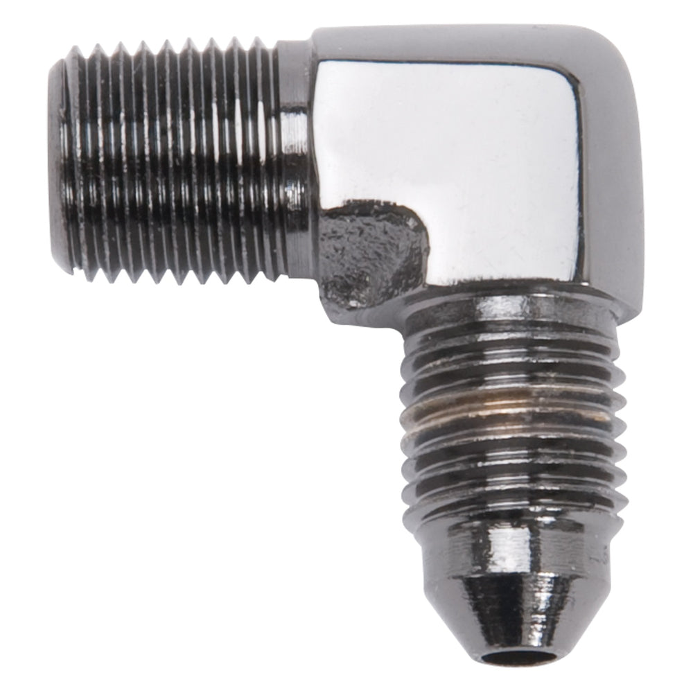 Russell FITTING STEEL #3 AN TO 1/8in. NPT 90 DEG BEND BLK ZINC