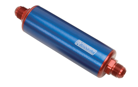Russell FUEL FILTER; PROFILTER; 8.25in. LONG;-10 IN;-6 MALE OUT; 60 MICRON NYLON ELEMENT; INCLUDES MOUNTING BREACKET; RED/BLUE