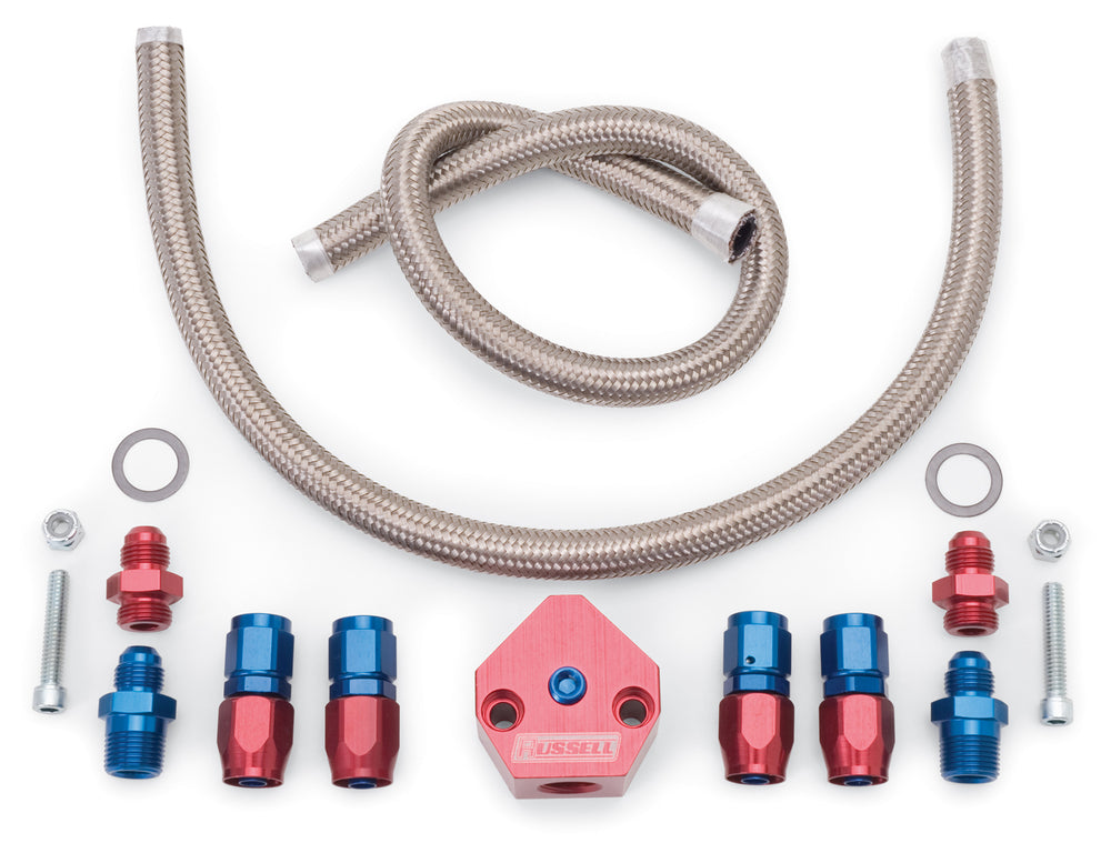 Russell TUNNEL RAM. EDELBROCK PERFORMER SERIES/THUNDER SERIES AVS CARBS FUEL LINE KIT