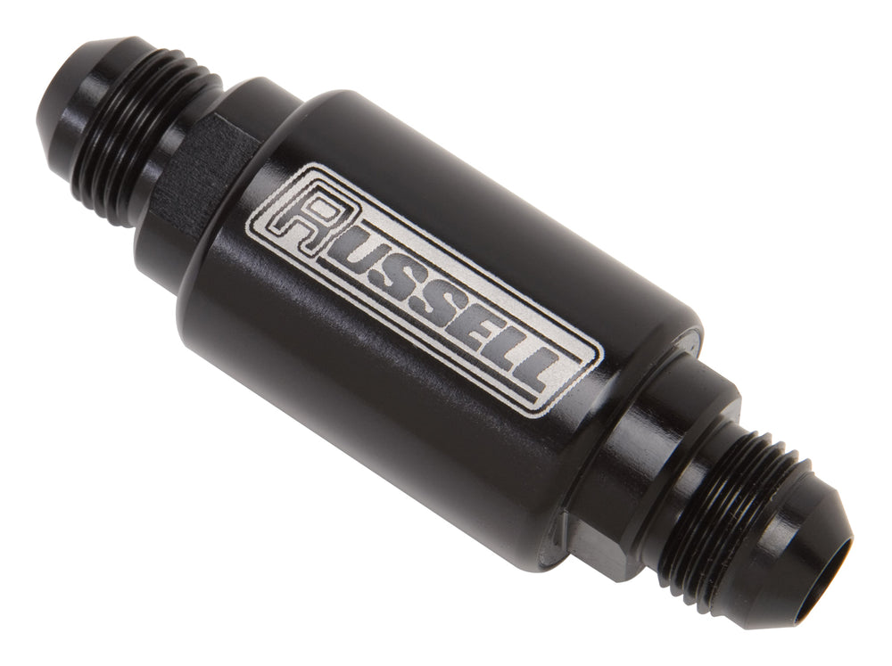 Russell Fuel Filter; Competition Series; 3in. long;-6 X-6; Black