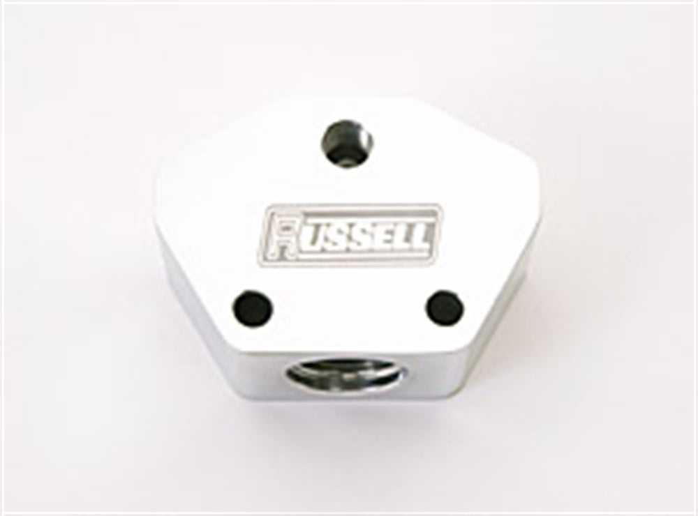 Russell POLISHED BILLET Y BLOCK W/-10 INLET /-8 OUTLET