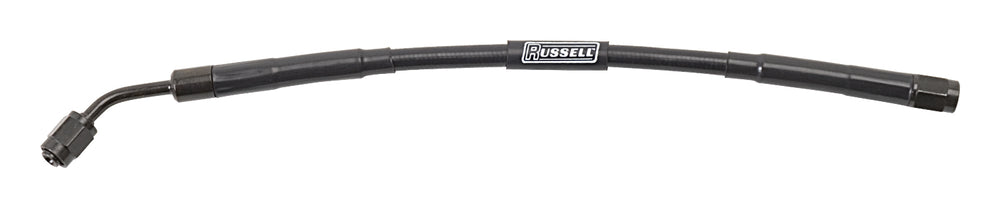 Russell UNIVERSAL DOT BRAKE HOSE KIT #3 45 DEG. TO #3 STRAIGHT 9in. L BLACK