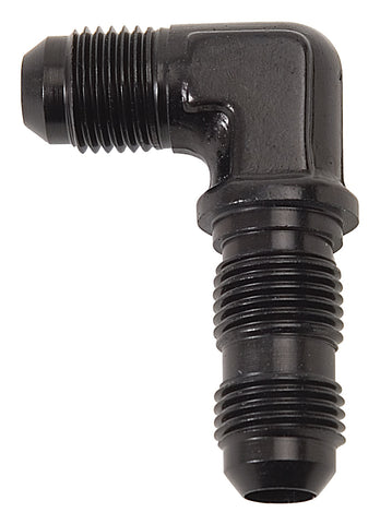 Russell ADAPTER FITTING 90 DEG FLARE BULKHEAD #6 AN MALE BLK ANODIZED