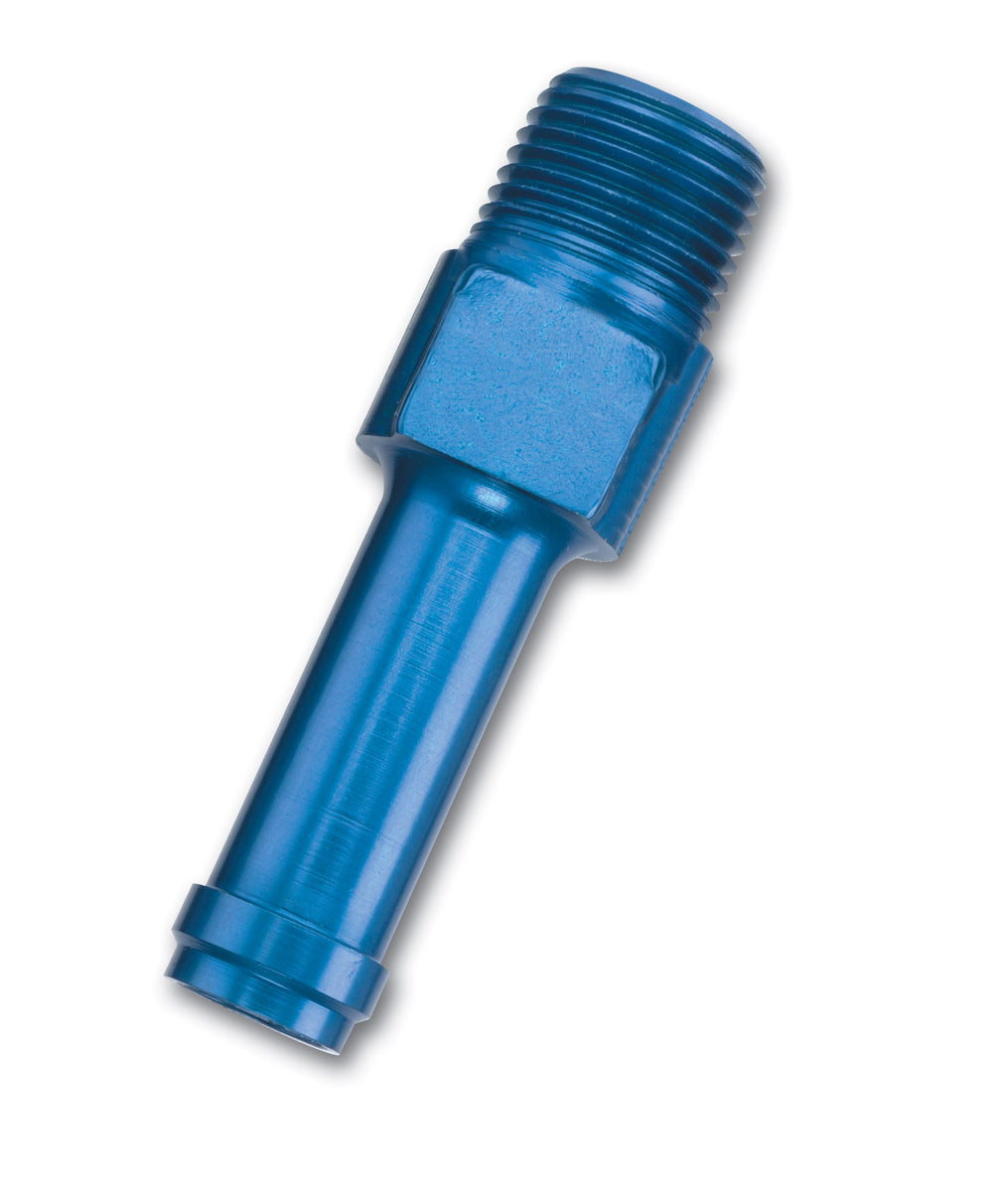 Russell ADAPTER FITTING 1/4in. NPT MALE TO 3/8in. OD MALE TUBE STRAIGHT BLUE ANODIZED