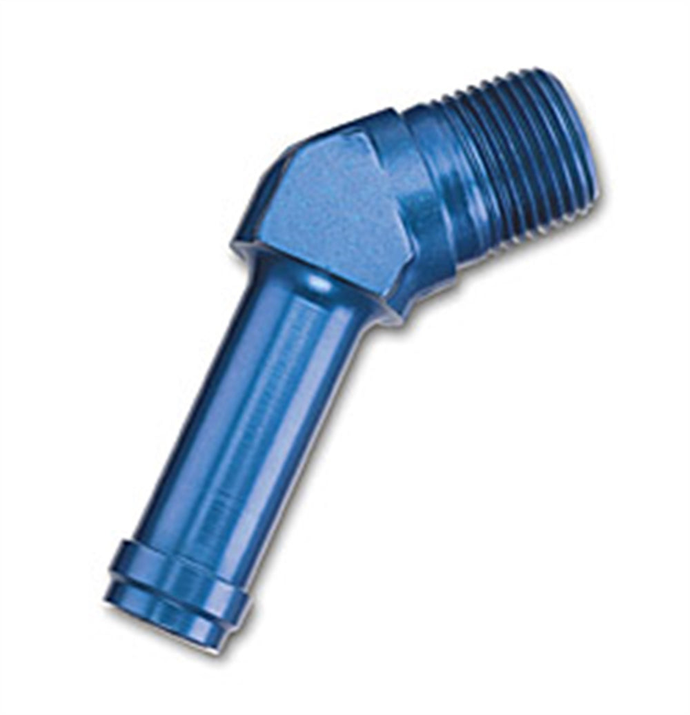 Russell ADAPTER FITTING 1/4in. NPT MALE TO 3/8in. OD MALE TUBE 45 DEG BLUE ANODIZED