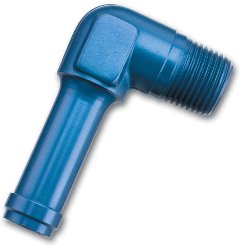 Russell ADAPTER FITTING 3/8in. NPT MALE TO 1/2in. OD MALE TUBE 90 DEG BLUE ANODIZED