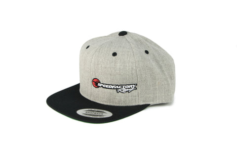 SpeedFactory Racing Heather Grey/Black Snapback Hat